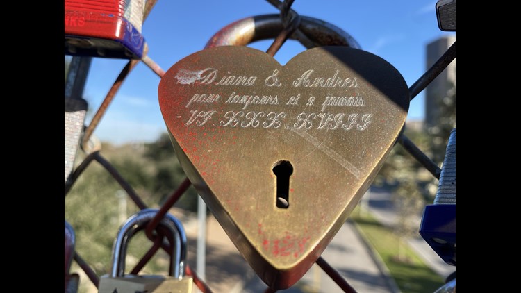 Secure your love with a lock on Houston's Love Lock Bridge