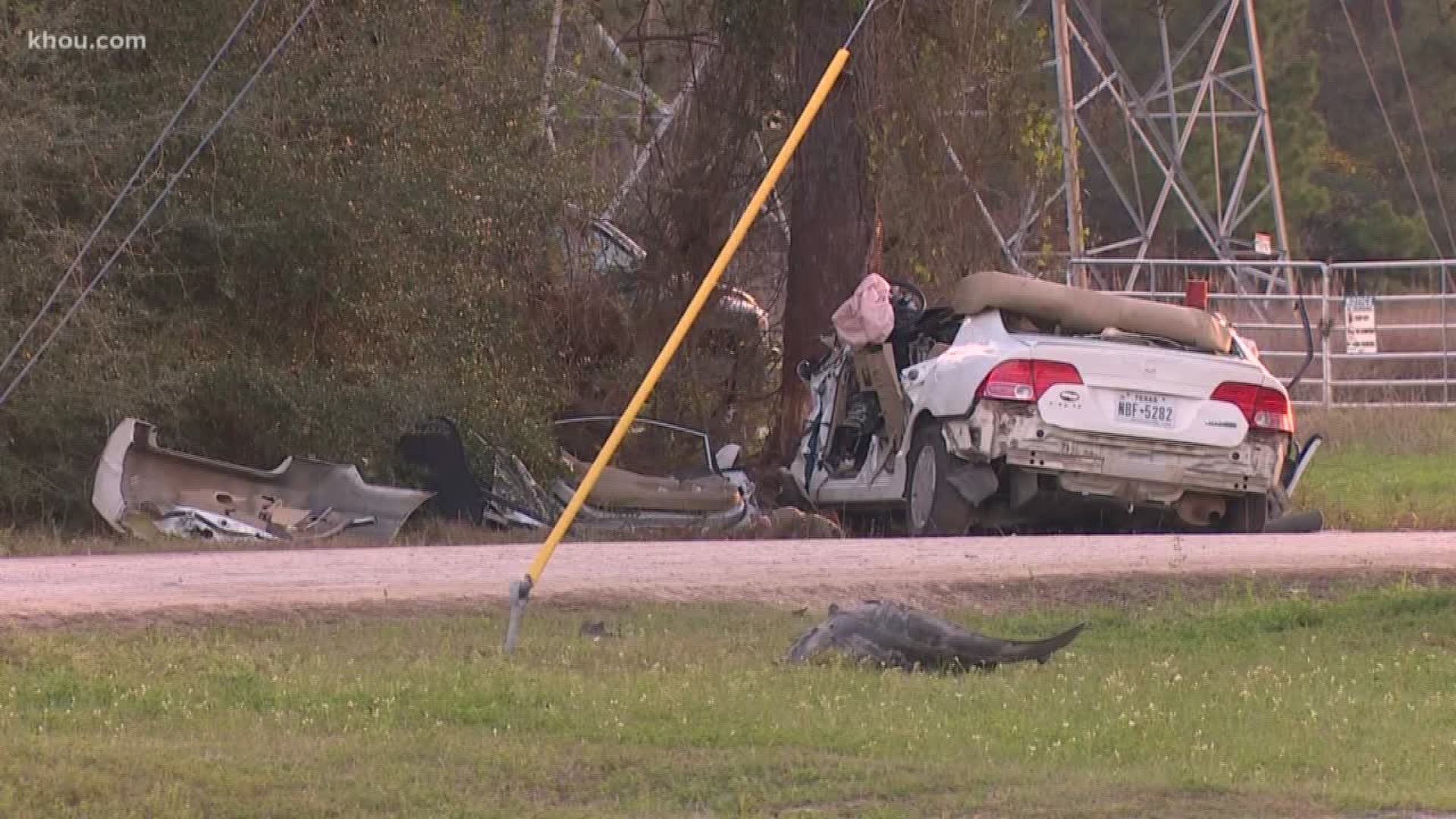 Harris County Sheriff Ed Gonzalez tweeted that the crash happened in the 12700 block of Aqueduct near Lake Houston Parkway.