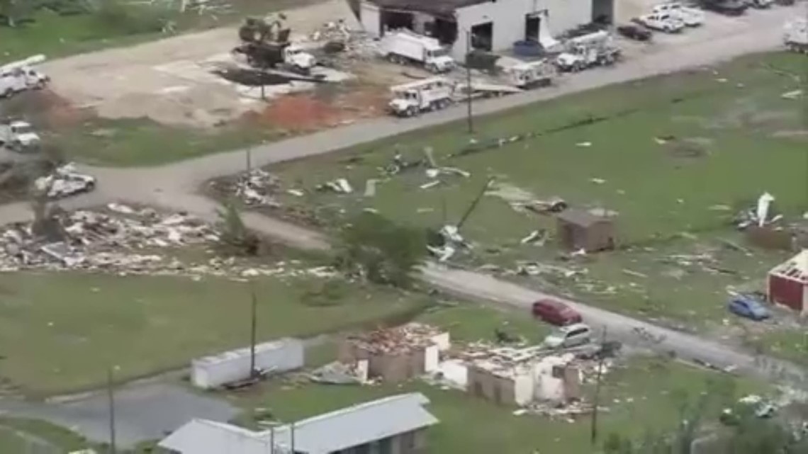 Aerial view of tornado damage in Franklin, Texas | khou.com