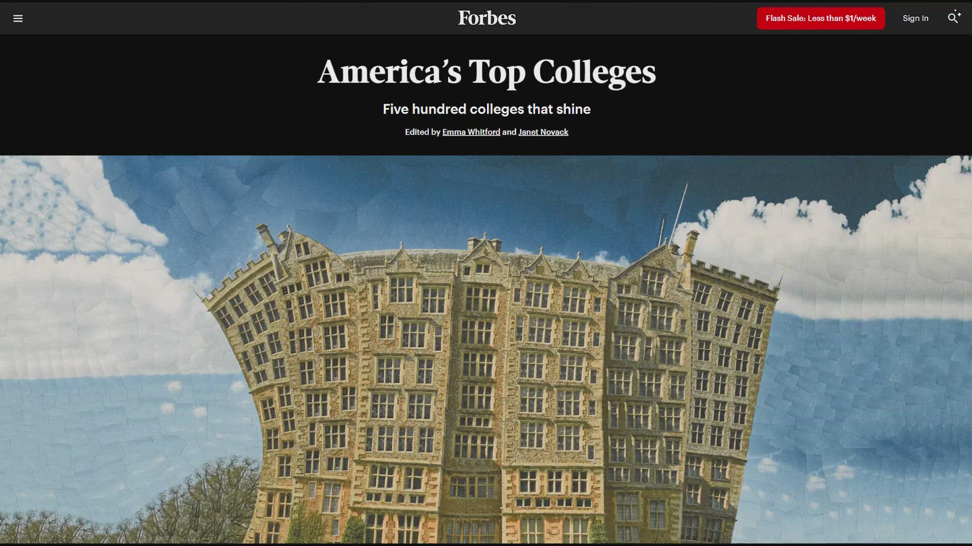Texas is well represented on Forbes' latest list of the top 500 colleges in America.