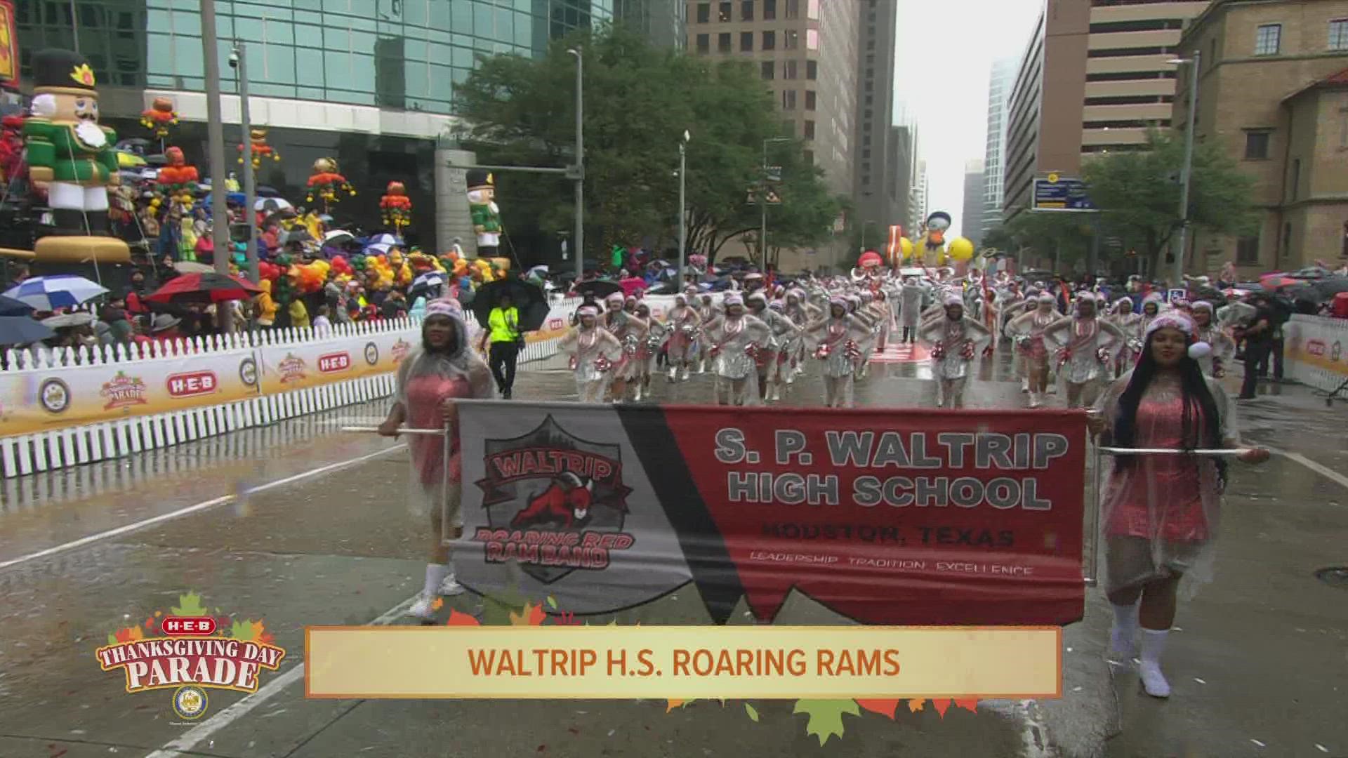 Waltrip High School Roaring Rams Marching Band performed in the H-E-B Thanksgiving Parade Thursday morning in downtown Houston.
