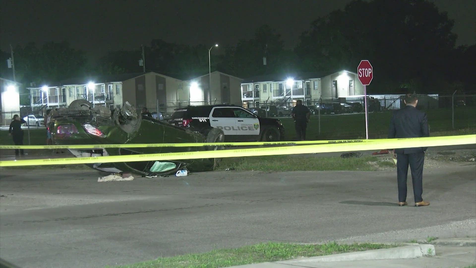 Houston police said they tried to save the man's life, but he was pronounced dead at the scene.