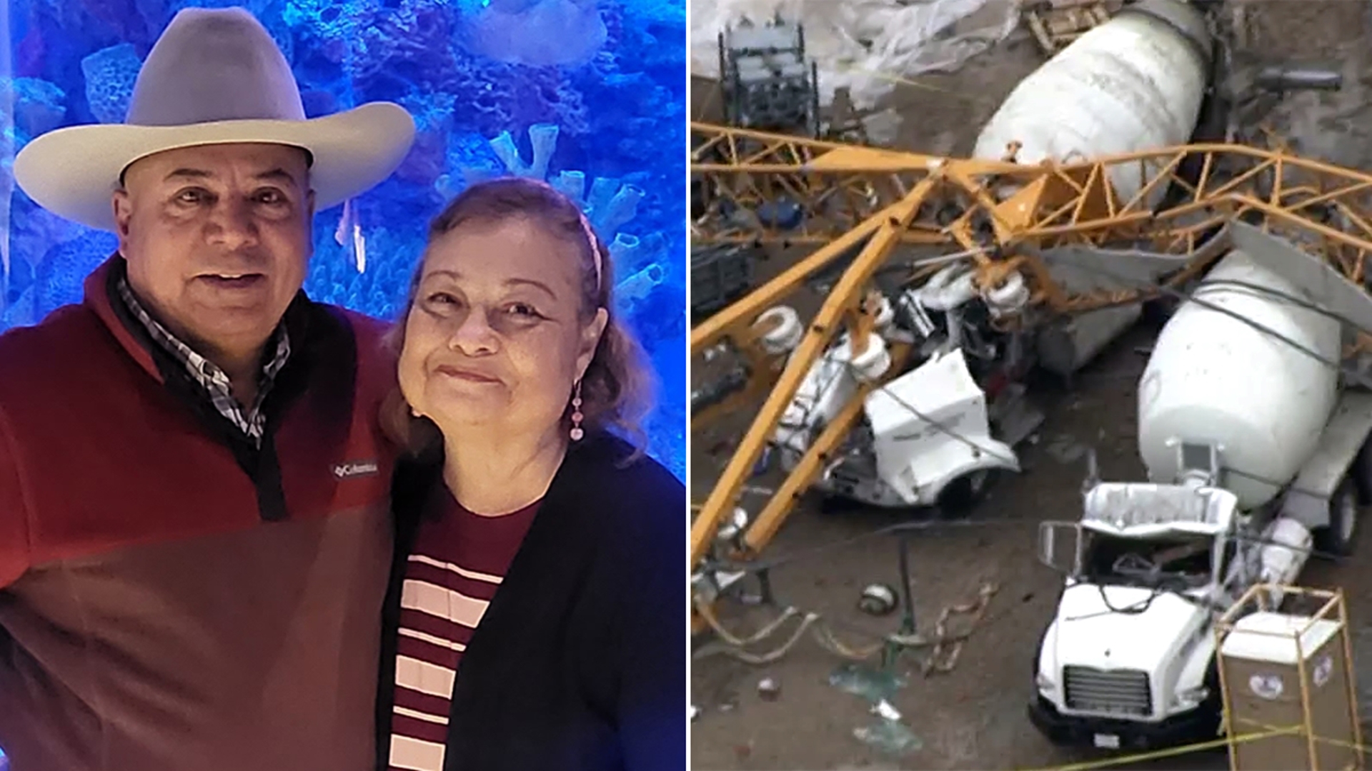 During the storm, 2 large cranes collapsed and fell onto a cement truck with Juan Hernandez, 72, and Crosby Ware, 66, inside. Hernandez was killed and Ware was hurt.