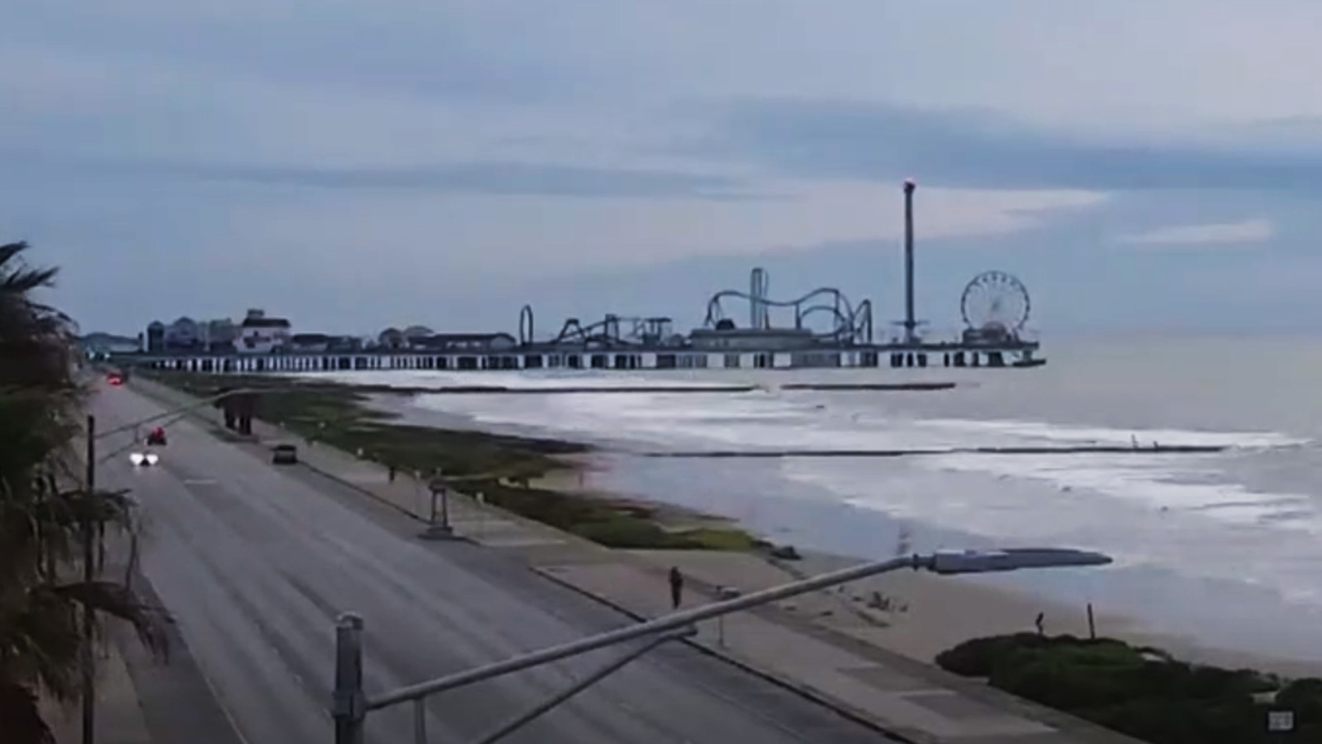 Calm sunrise over Galveston the morning after Hurricane Laura hit just