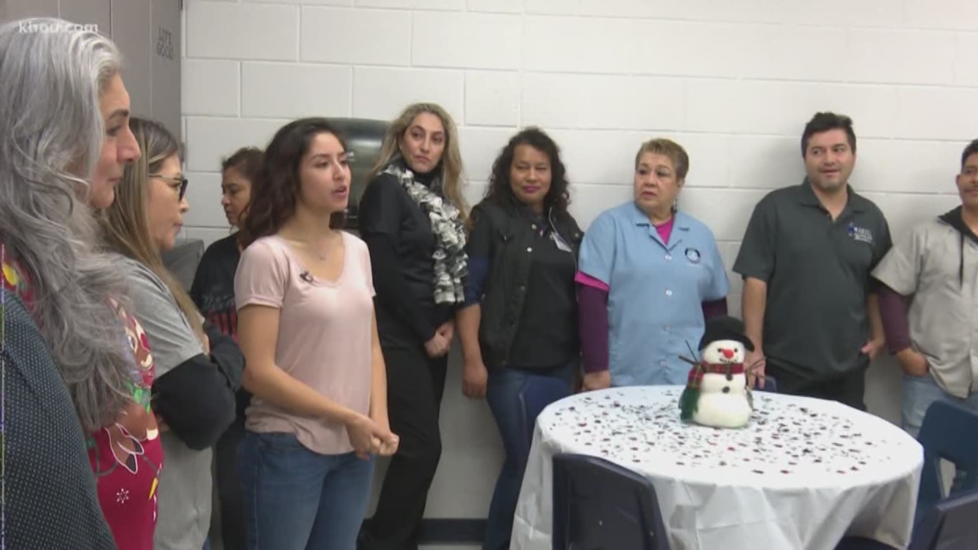 Students are serving up a surprise janitors deserve: A pasta dinner and a red velvet cake to help them say "nothing bundt" thank you.