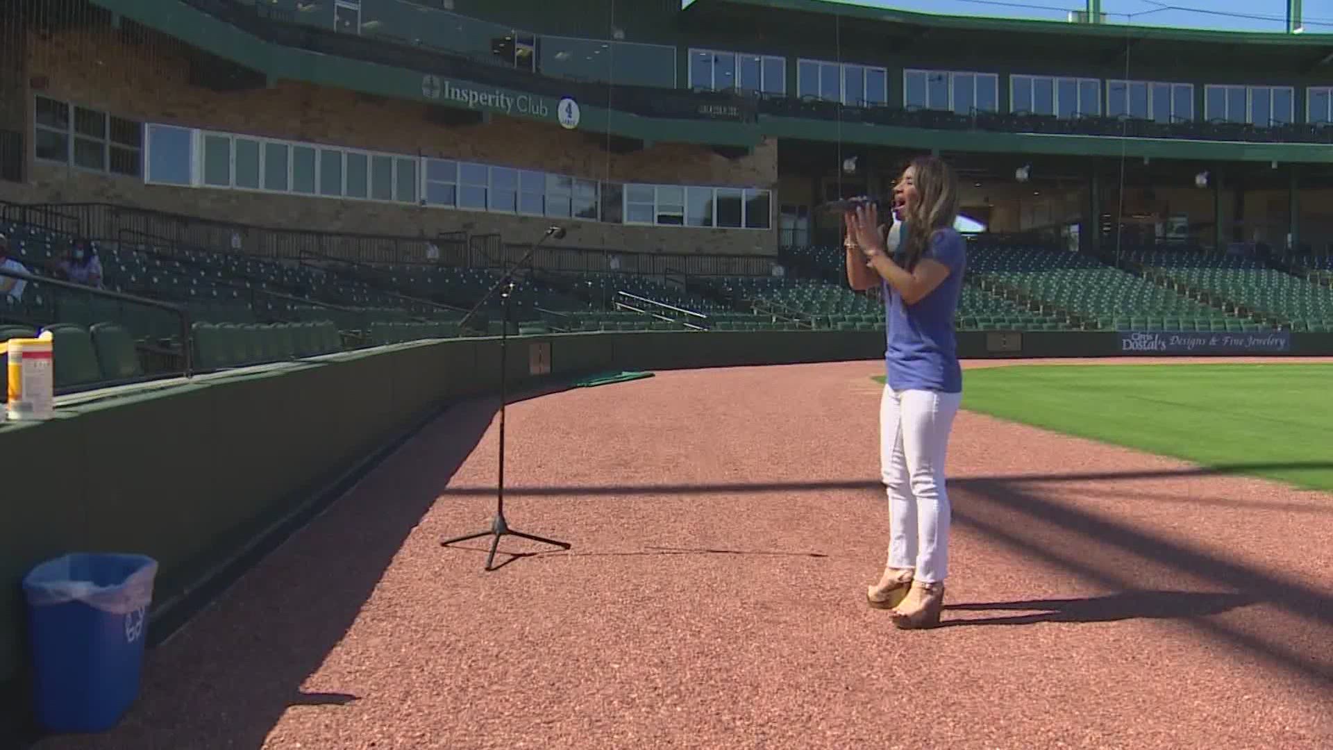 Dozens of singers showed up to show off their skills in hopes of being picked to sing the nation's song at Constellation Field this year.