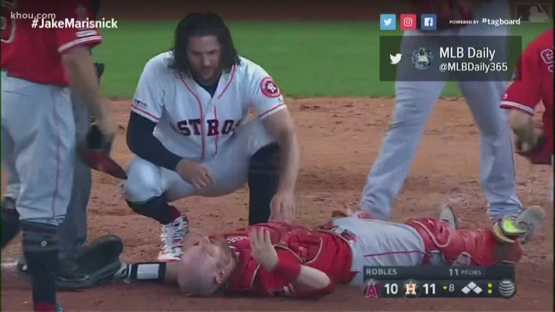 Angels catcher Jonathan Lucroy was taken to the hospital for a CT scan.