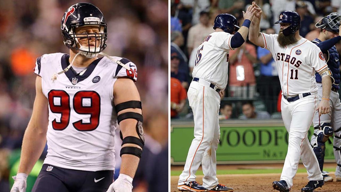 World Series Game 3: Texans J.J. Watt throws out first pitch in Houston 