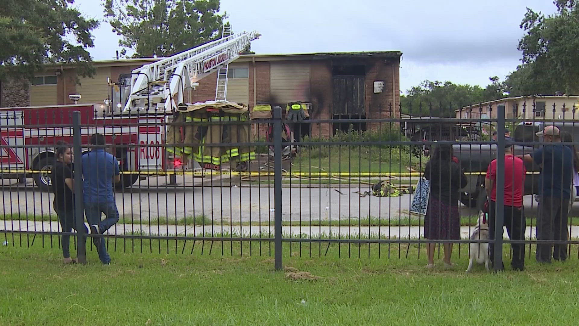 The Houston Fire Department said three people died in a condo fire in southwest Houston Sunday morning.