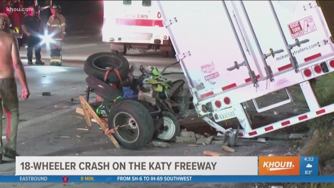 Big rig involved in crash on Katy Freeway with trailer carrying ...