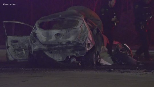 A rider died after police say he was thrown from his motorcycle after he crashed into another car in a fiery collision in Pasadena overnight.