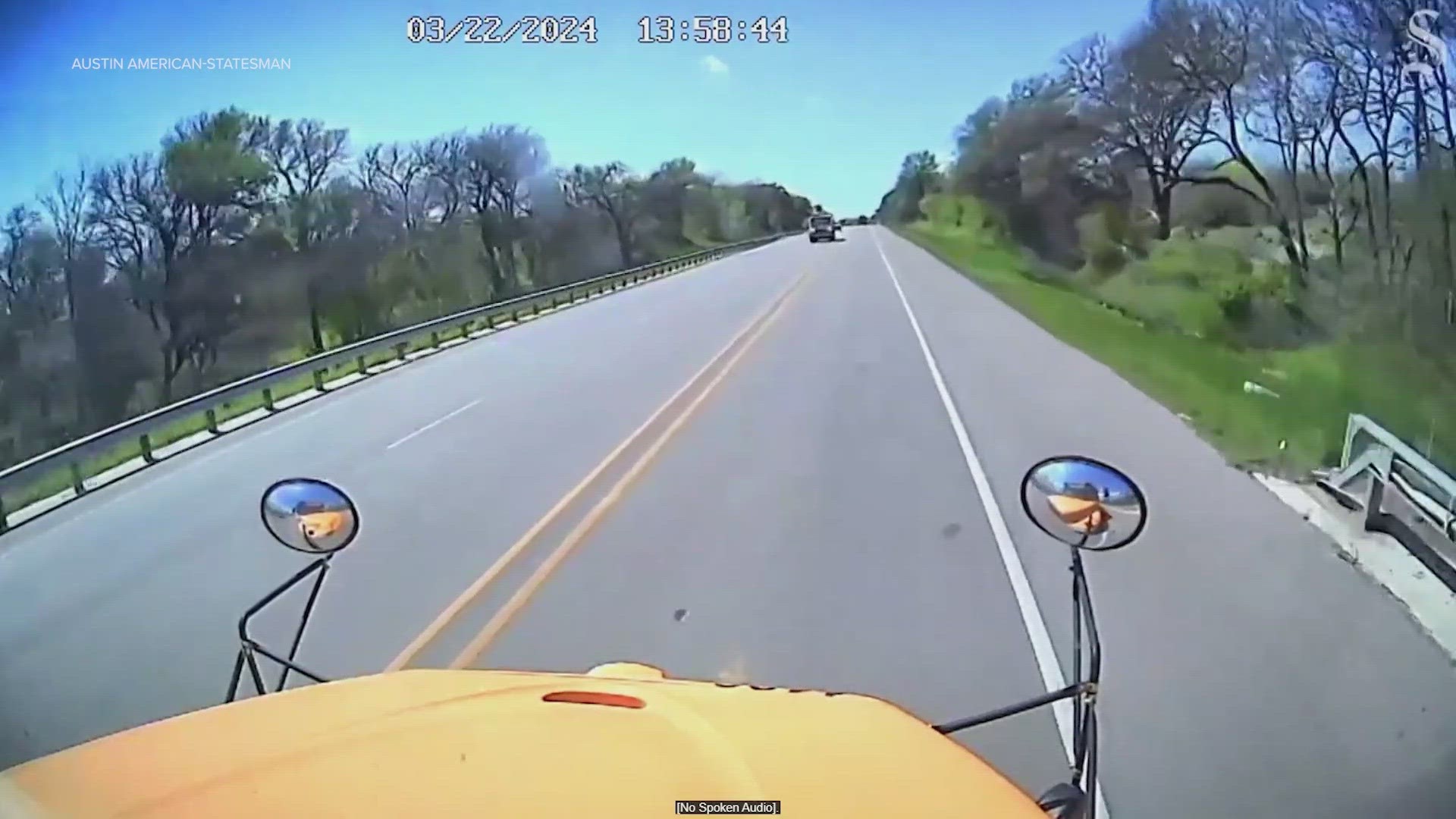 A new video shows the moments leading up to the crash involving a Hays CISD school bus and a concrete truck.