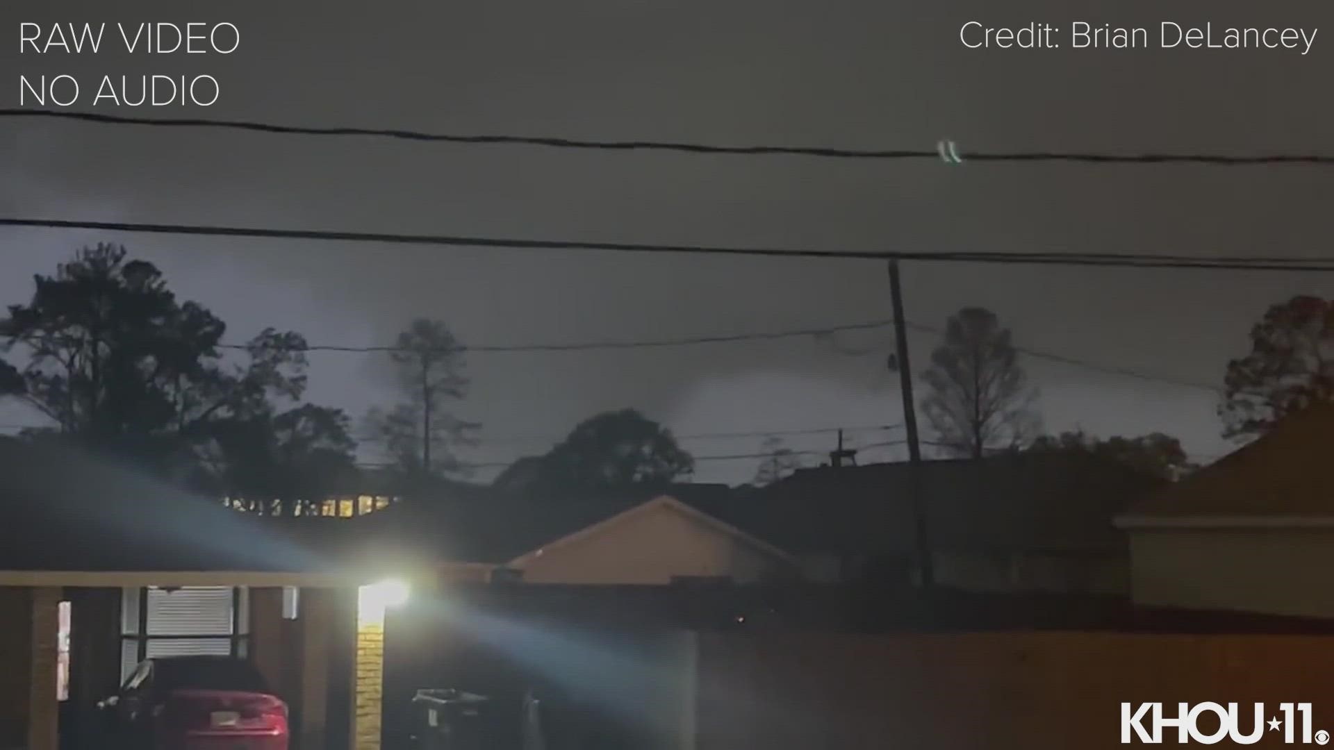 A tornado touched down in the New Orleans area Tuesday as part of a line of severe weather that started in Texas and Oklahoma and moved east into the Deep South.