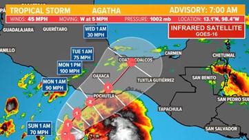Tropical Storm Agatha forms in the Eastern Pacific