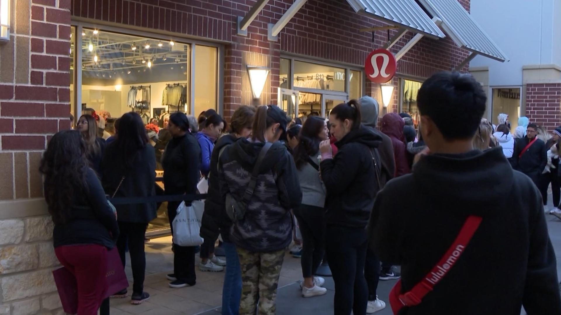 Lines were out the door for several Houston stores, including Nike, Coach, Tory Burch and Lululemon.