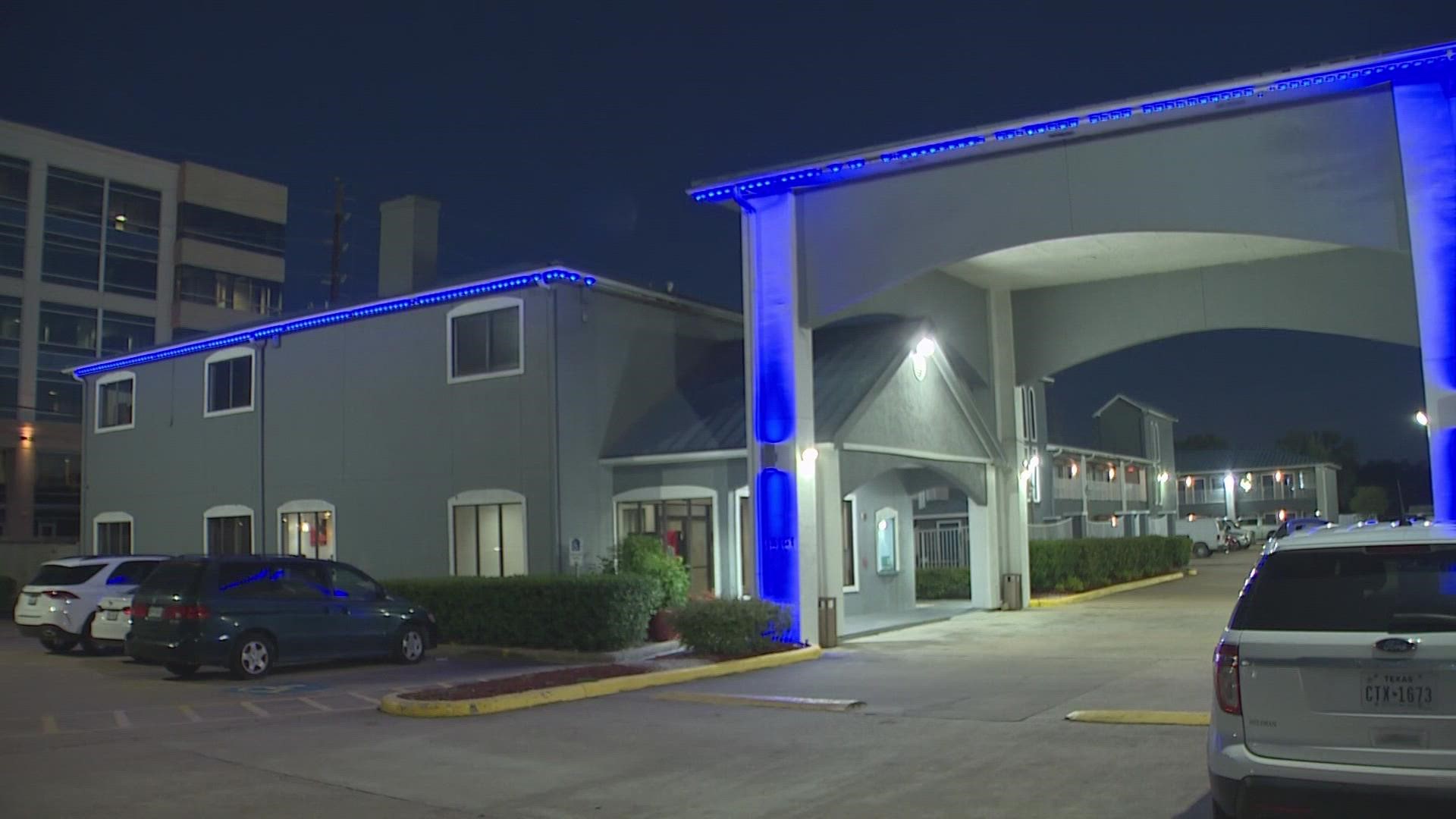 A child was found dead at a west Houston motel and a man and woman were detained at the scene, according to Houston police.