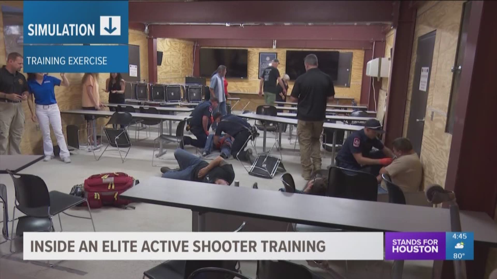 Officers train for active shooter responses at the ALERRT training facility.