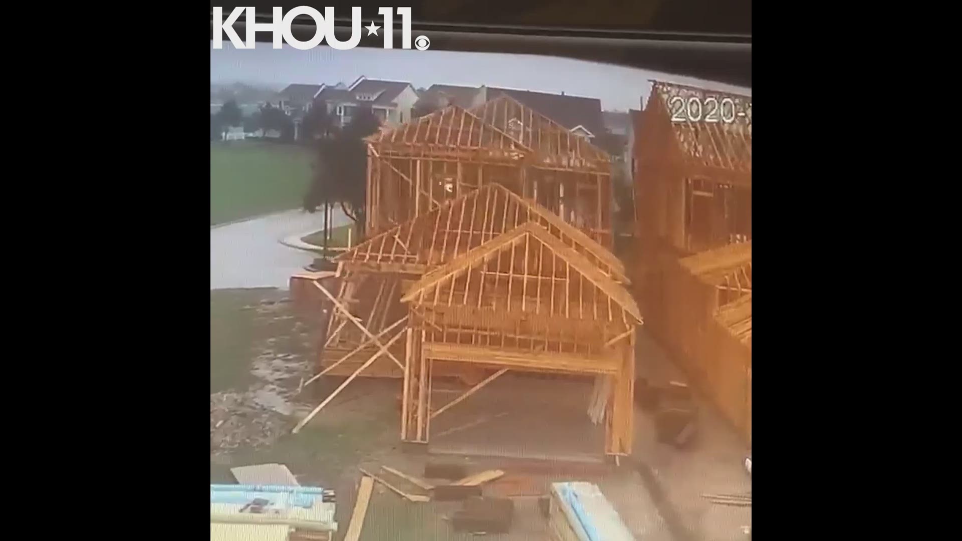 Home under construction collapses in Galveston