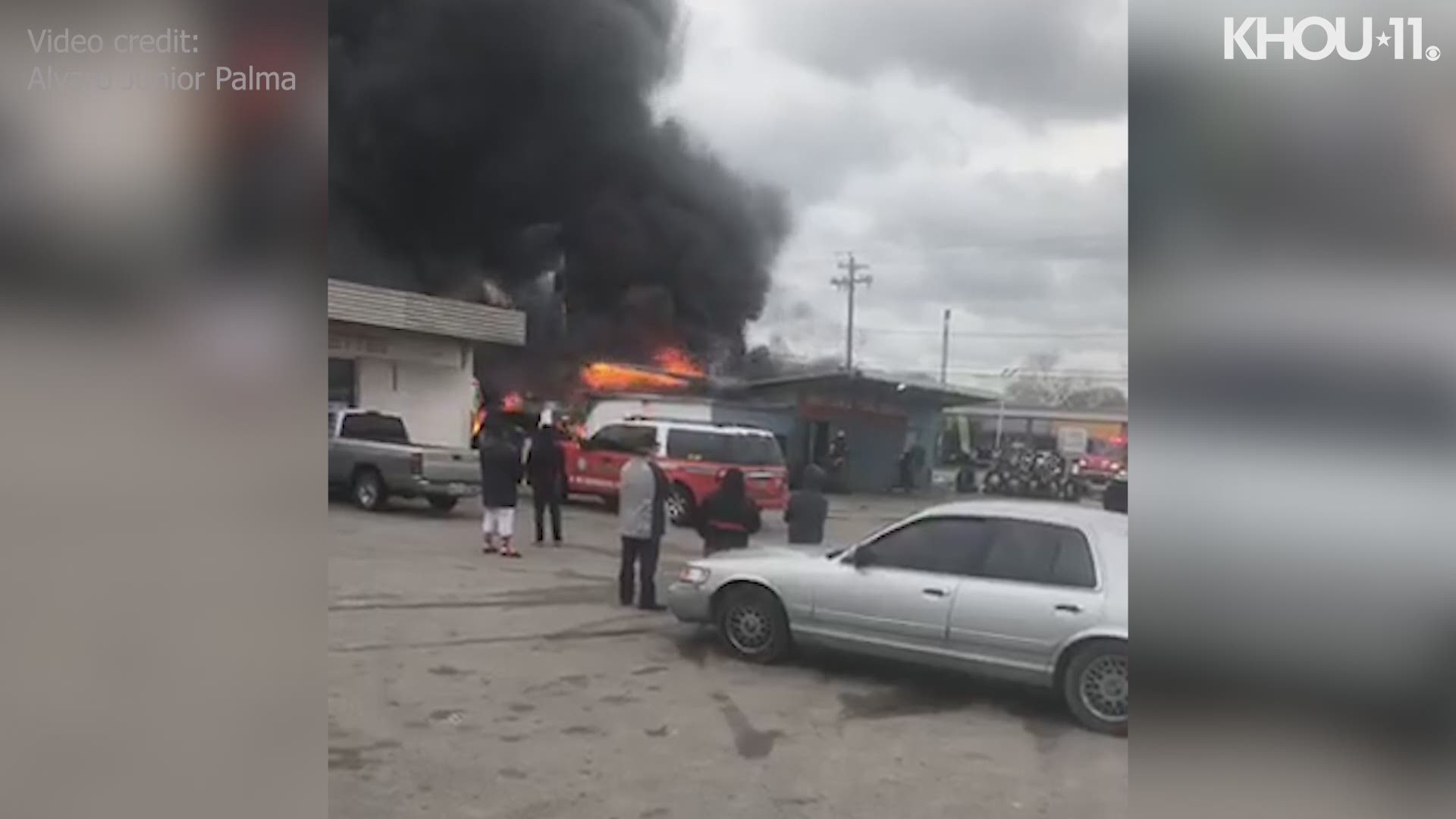 A tire shop in north Harris County caught fire on Feb. 20, 2020.