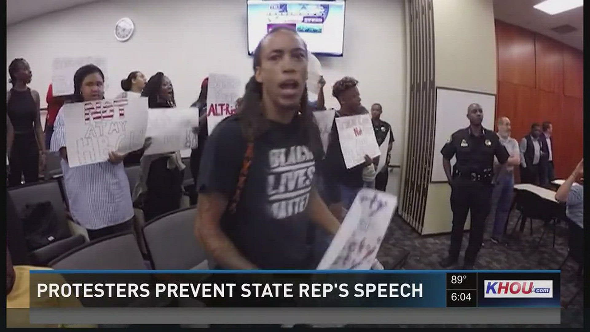 After dozens of protesters filed into an event at Texas Southern University featuring House Representative Briscoe Cain, they wouldn't allow Rep. Cain to speak, claiming he has ties to the Alt-Right and is anti-LGBT.