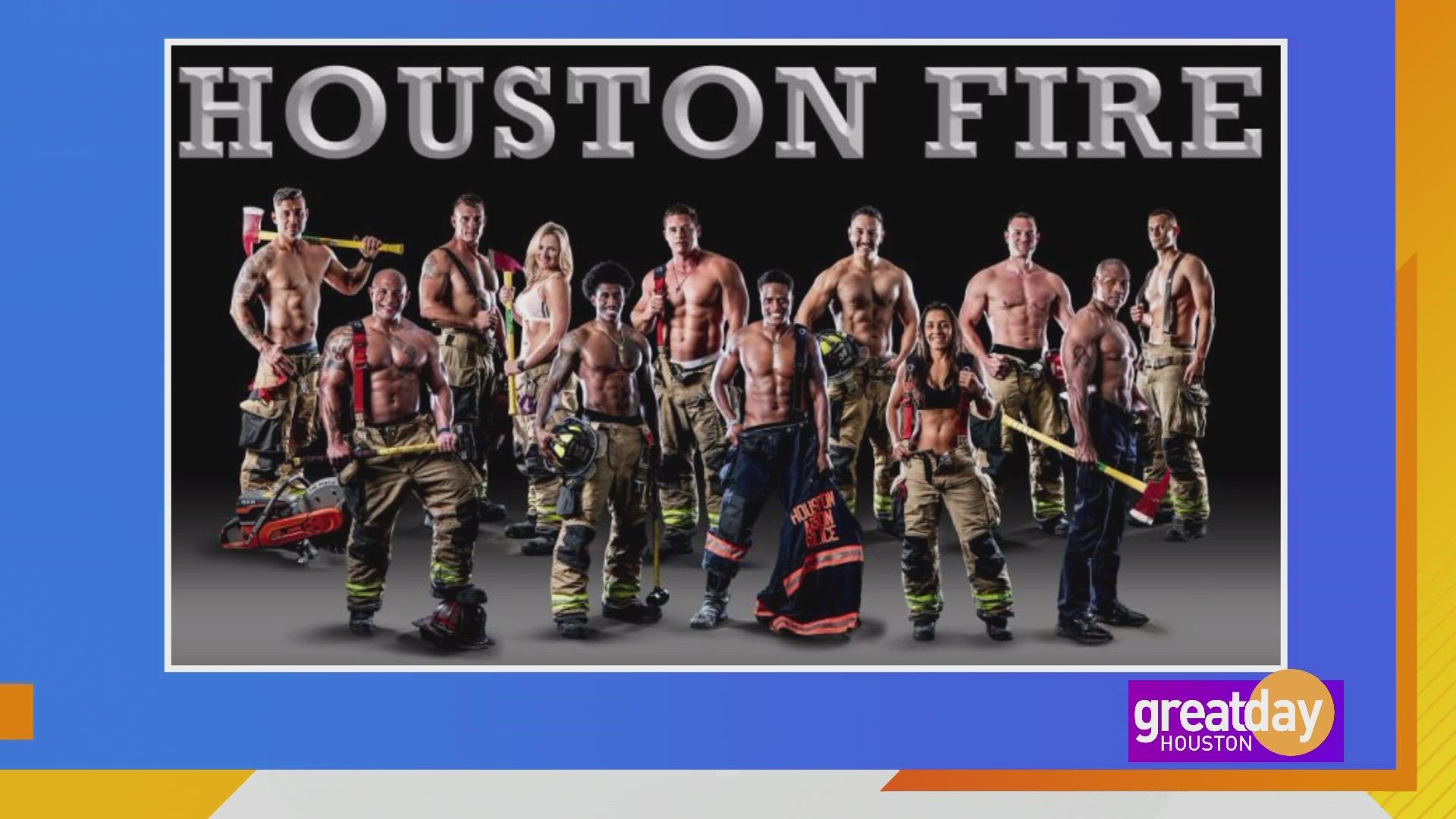 This year's calendar features 10 men and two women, marking the first time there have been male and female firefighters together in the calendar.