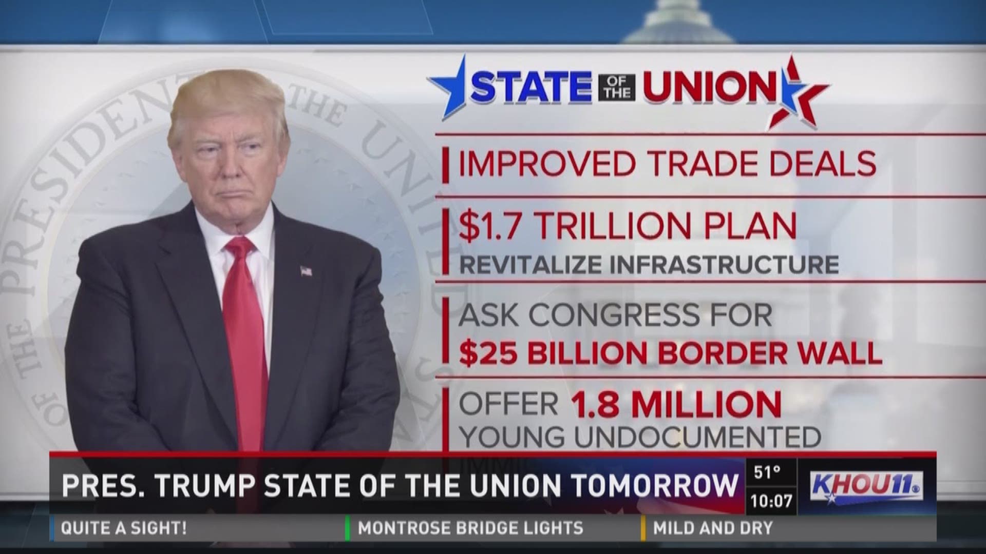 President Donald Trump will deliver his State of the Union address Jan. 30.
