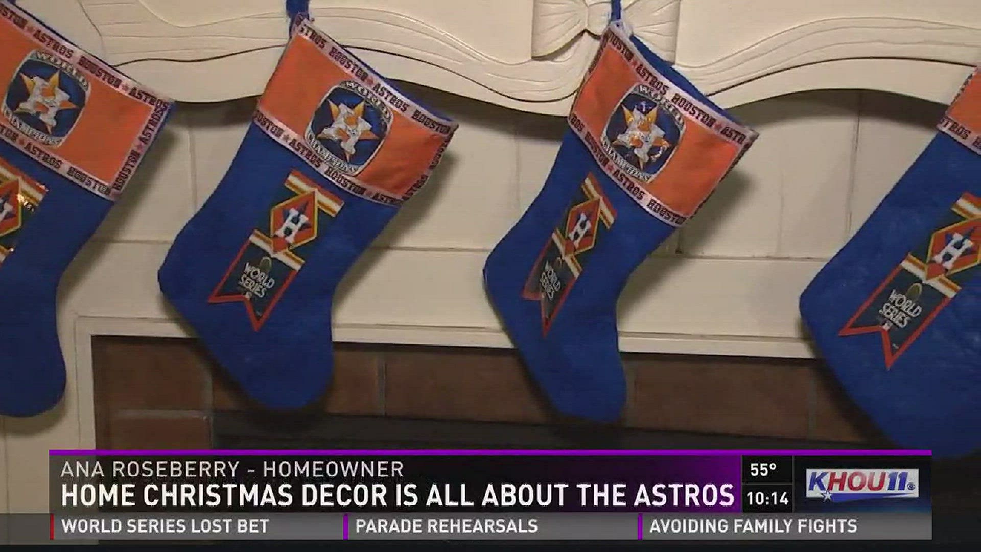 A northwest Houston family is going all out for the Christmas season but not with the usual lights and decorations. For the Roseberry's, it's all Astros all the time.