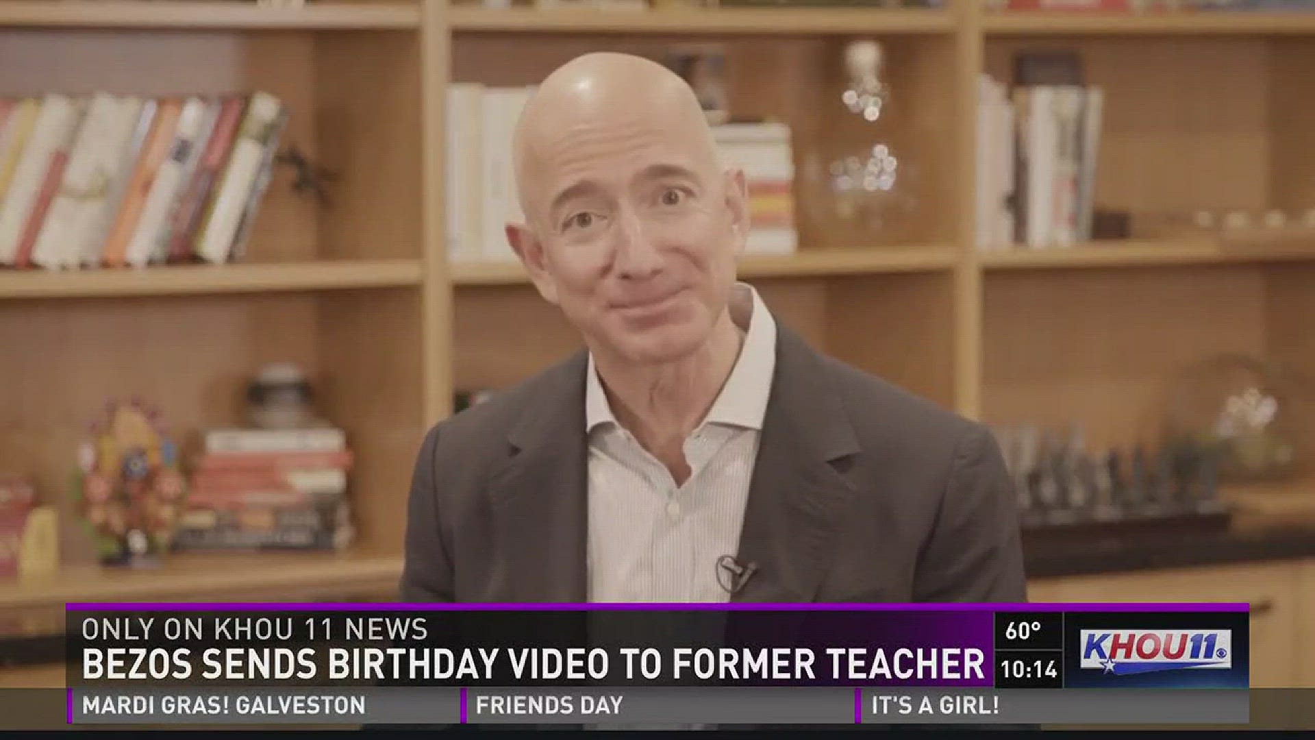 In a sweet video message, Jeff Bezos wished his 4th grade teacher a very happy birthday.