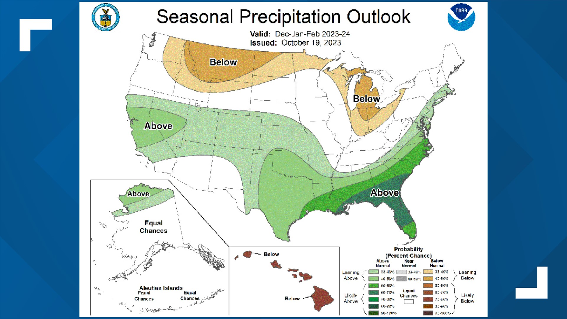 NOAA winter outlook 20232024 Houston, Texas colder, wetter