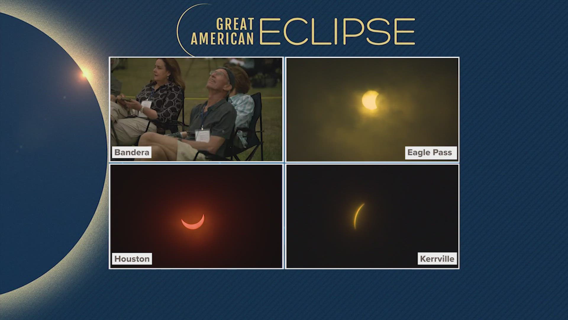 Eagle Pass got one of the first views of the eclipse in Texas. Totality lasted for four minutes and 24 seconds. It had one of the longest durations in the country.