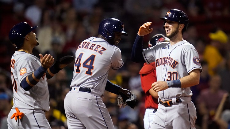 Astros hit 5 HRs in 2nd, rout Red Sox 13-4