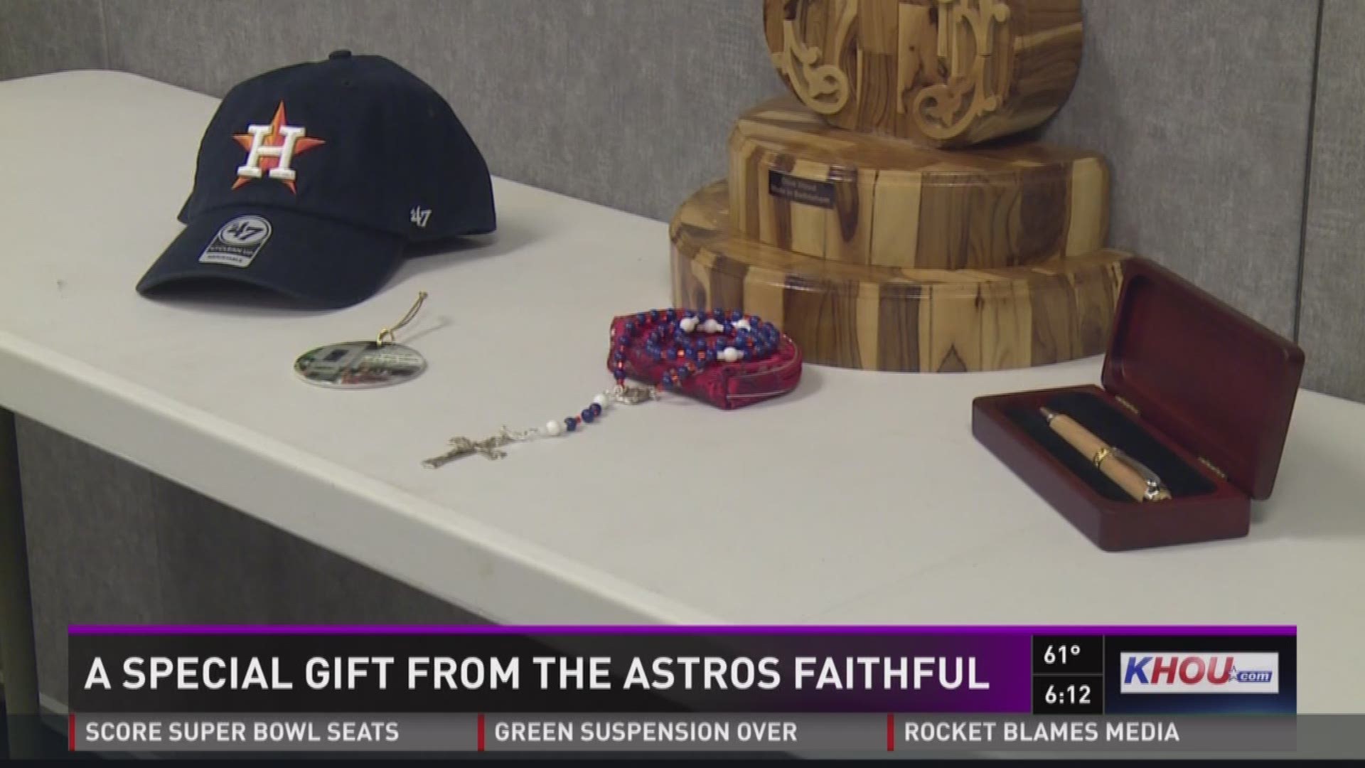 A Houston priest set to visit Pope Francis next month is expected to bring with him an Astros rosary from Annunciation Church.
