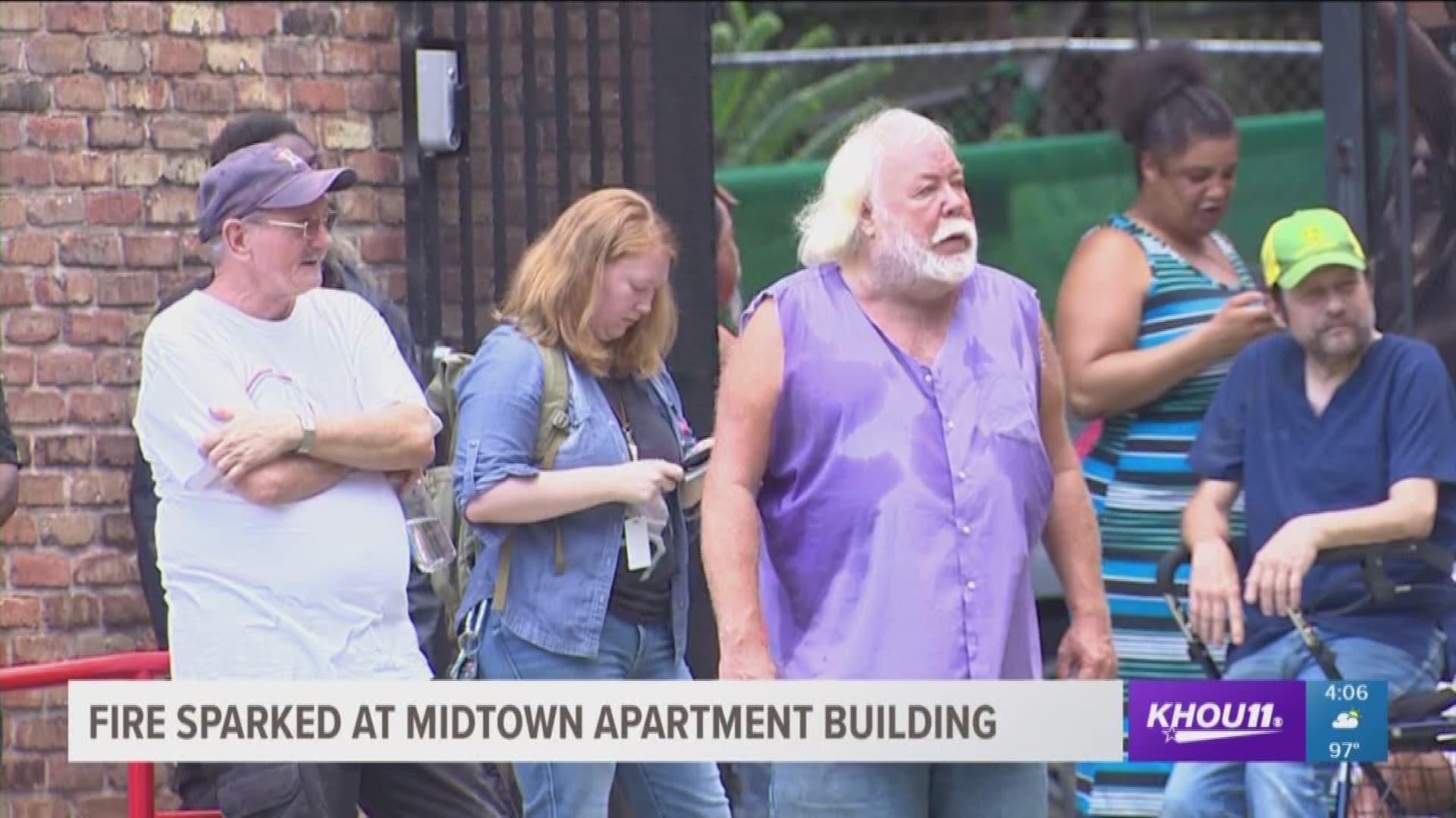 A large fire was sparked by an explosion at a midtown apartment building Tuesday morning. Residents were evacuated and no injuries were reported. 
