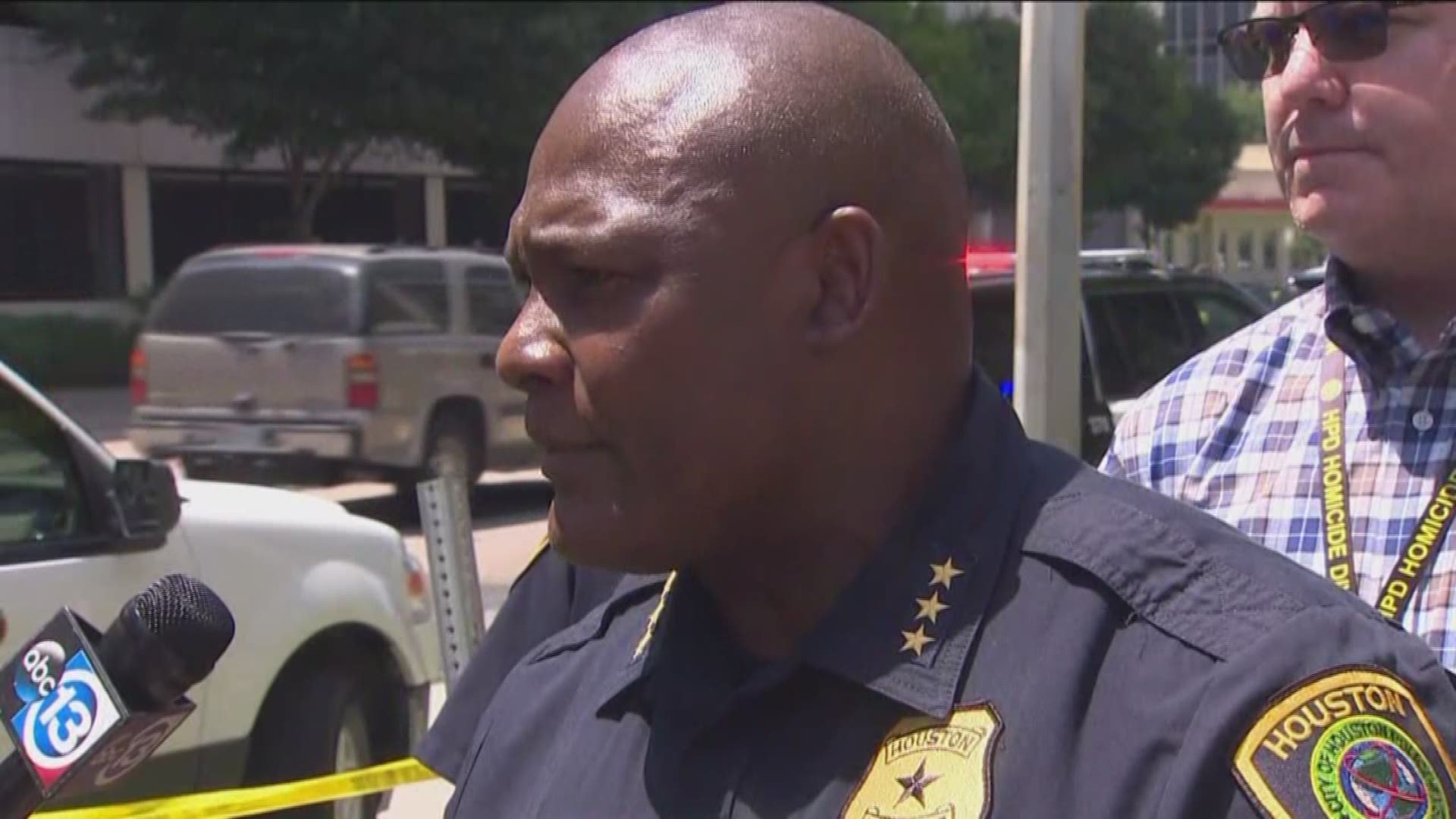 Houston police holding a press conference after man was fatally shot while riding bike on Main Street.