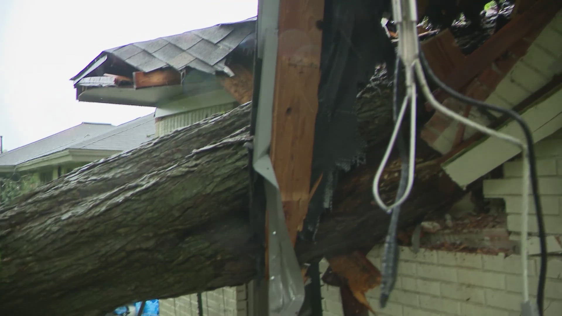 The storms blew in early this morning and left the area off the coast by noon.