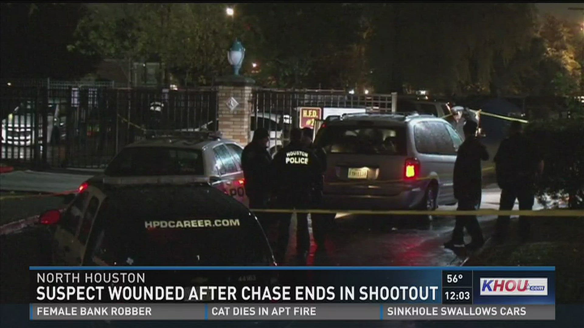 Suspect wounded after chase ends in shootout | khou.com