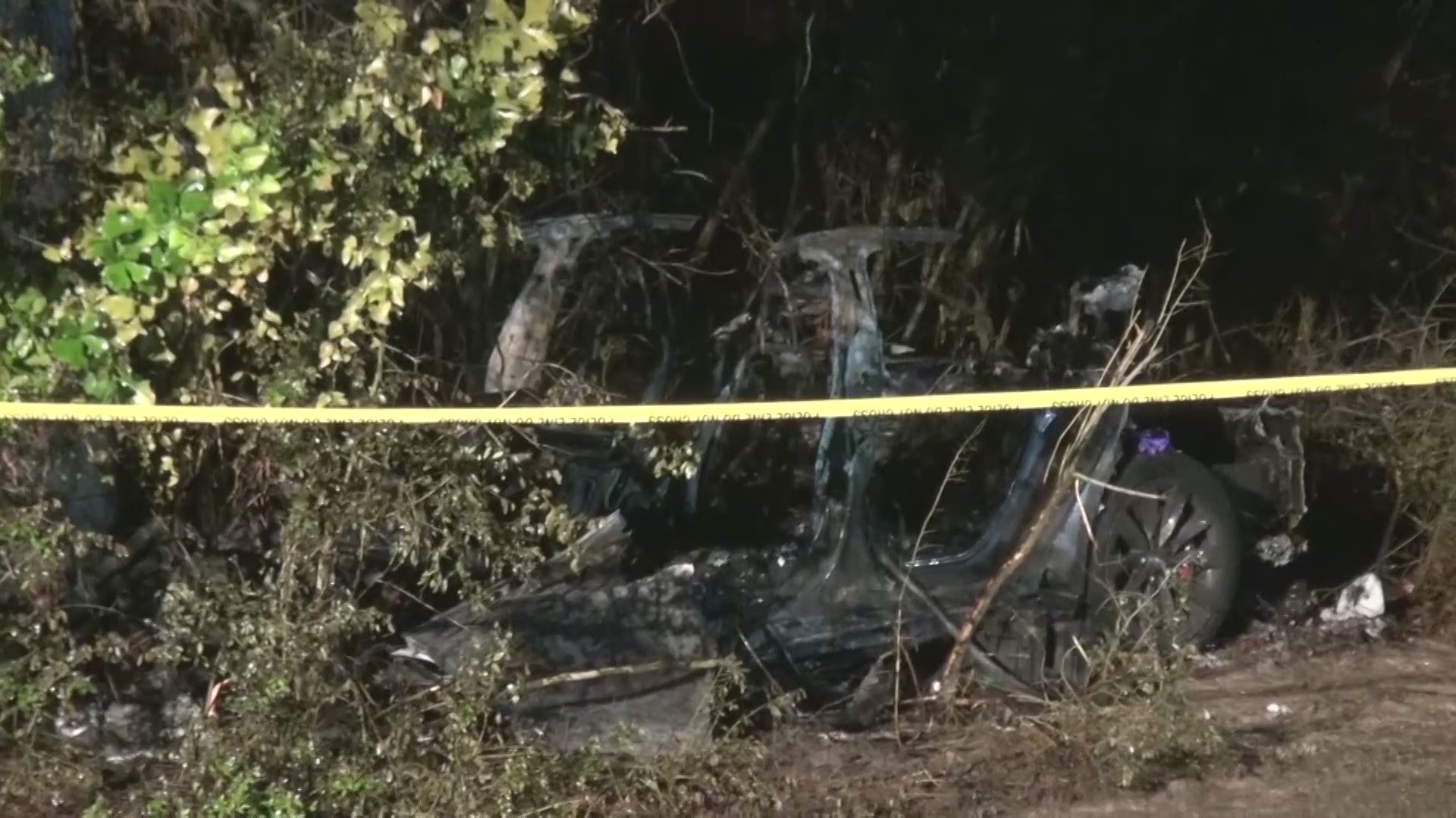 Two people were killed Saturday night after the driverless Tesla they were in crashed into a tree and caught fire, deputies said. It took four hours to put out.