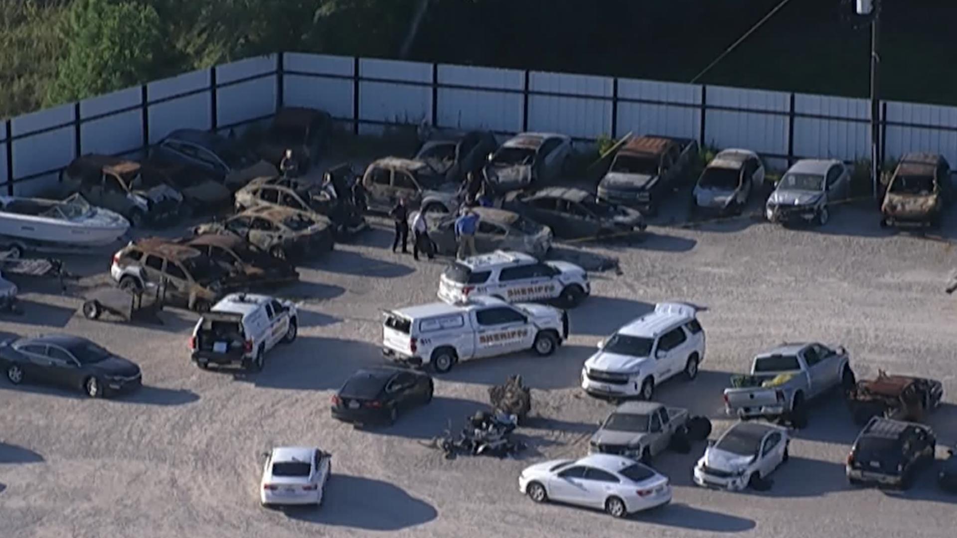 Harris County Sheriff Ed Gonzalez said the skeletal remains were found inside a vehicle at a storage lot off Rhodes Road just south of FM 2920.