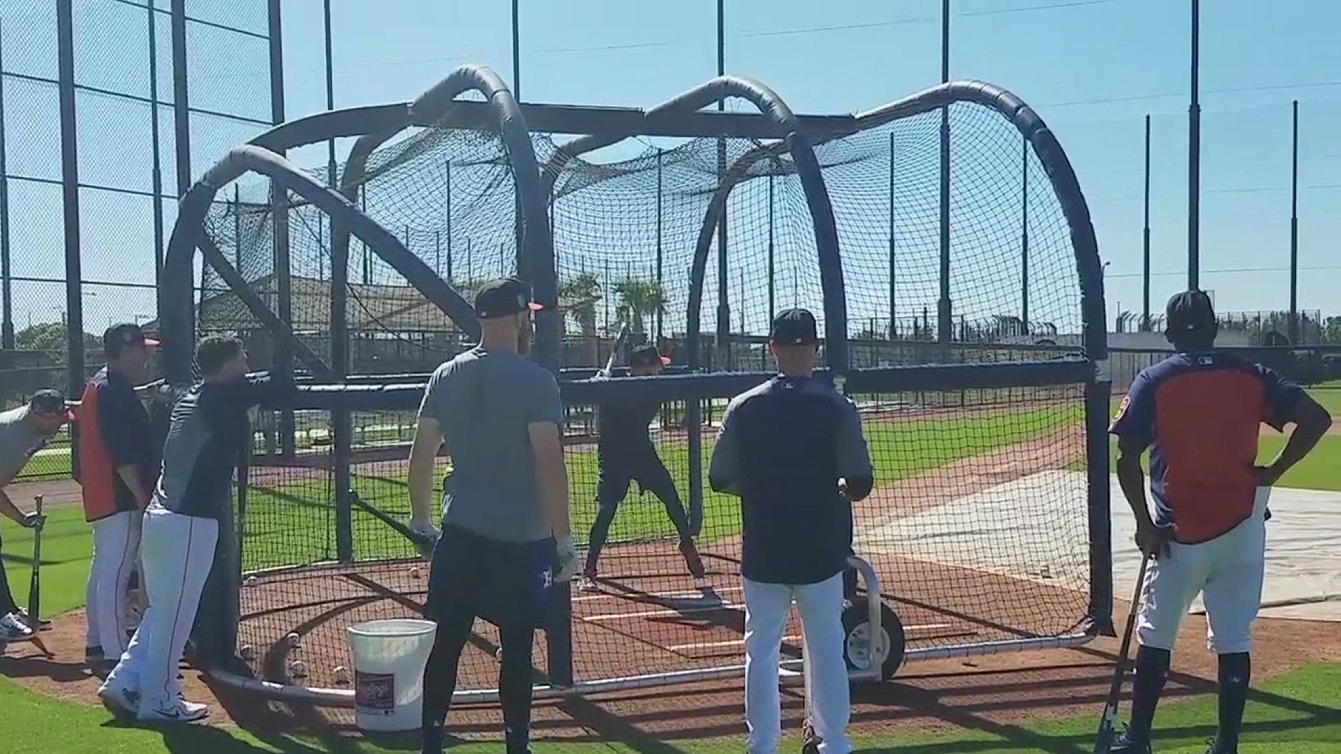Carlos Correa arrived early to Astros Spring Training and got some battling and fielding practice in.