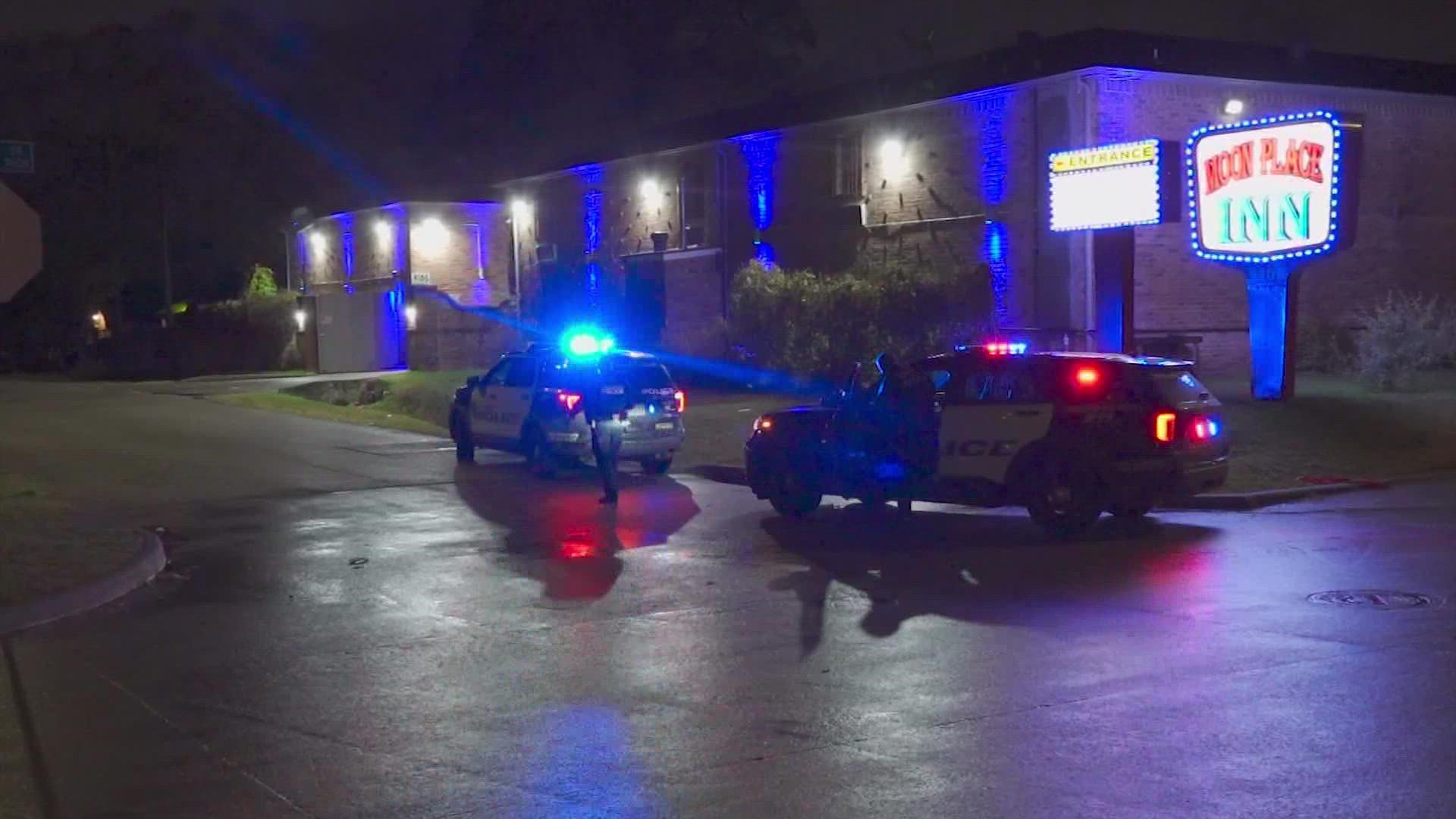 A man was shot multiple times overnight Tuesday after he witnessed a suspect point a gun at a woman walking alone on a street, according to Houston police.