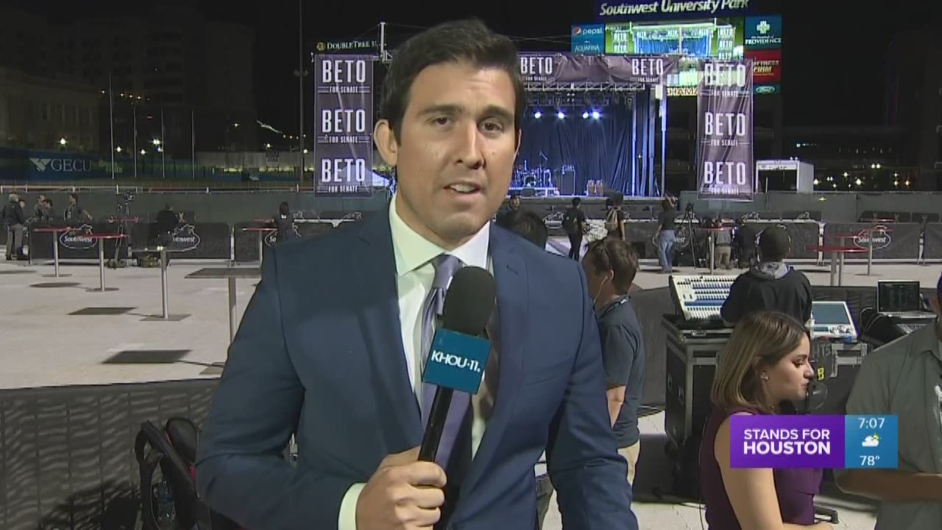Beto O'Rourke is hosting his campaign party at the Triple A Ballpark in El Paso. The campaign expects several thousands people to attend. His campaign said they are very optimistic about the results.