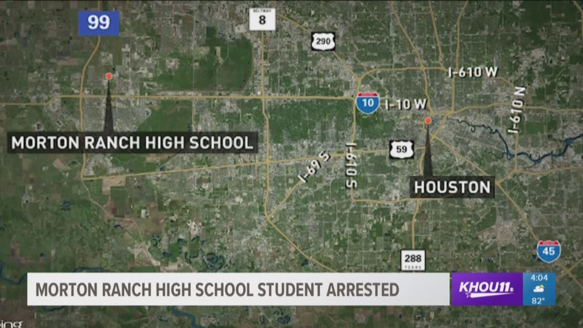 A student at Morton Ranch High School was arrested on Tuesday for allegedly making a threat against the school. 