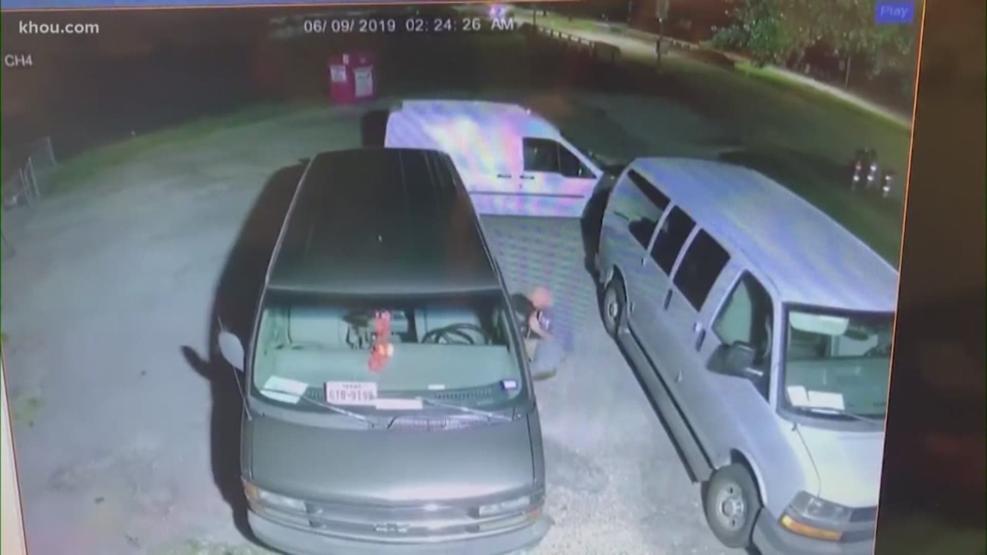 Someone has been caught on camera stealing gas from daycare vans in southeast Houston.

He was caught on camera twice in one week.

On Sunday at around 2:30 a.m., surveillance video showed the suspect in a white vehicle drive up to Kid N Play Daycare on Fuqua Street.