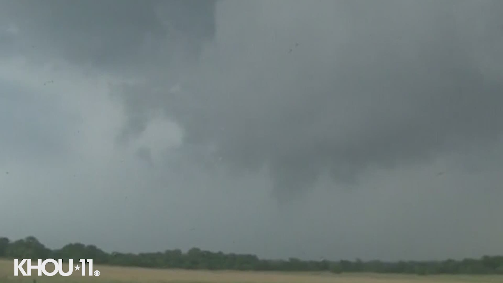 This is video from a storm chaser showing what appears to be a funnel cloud east of Oklahoma City.