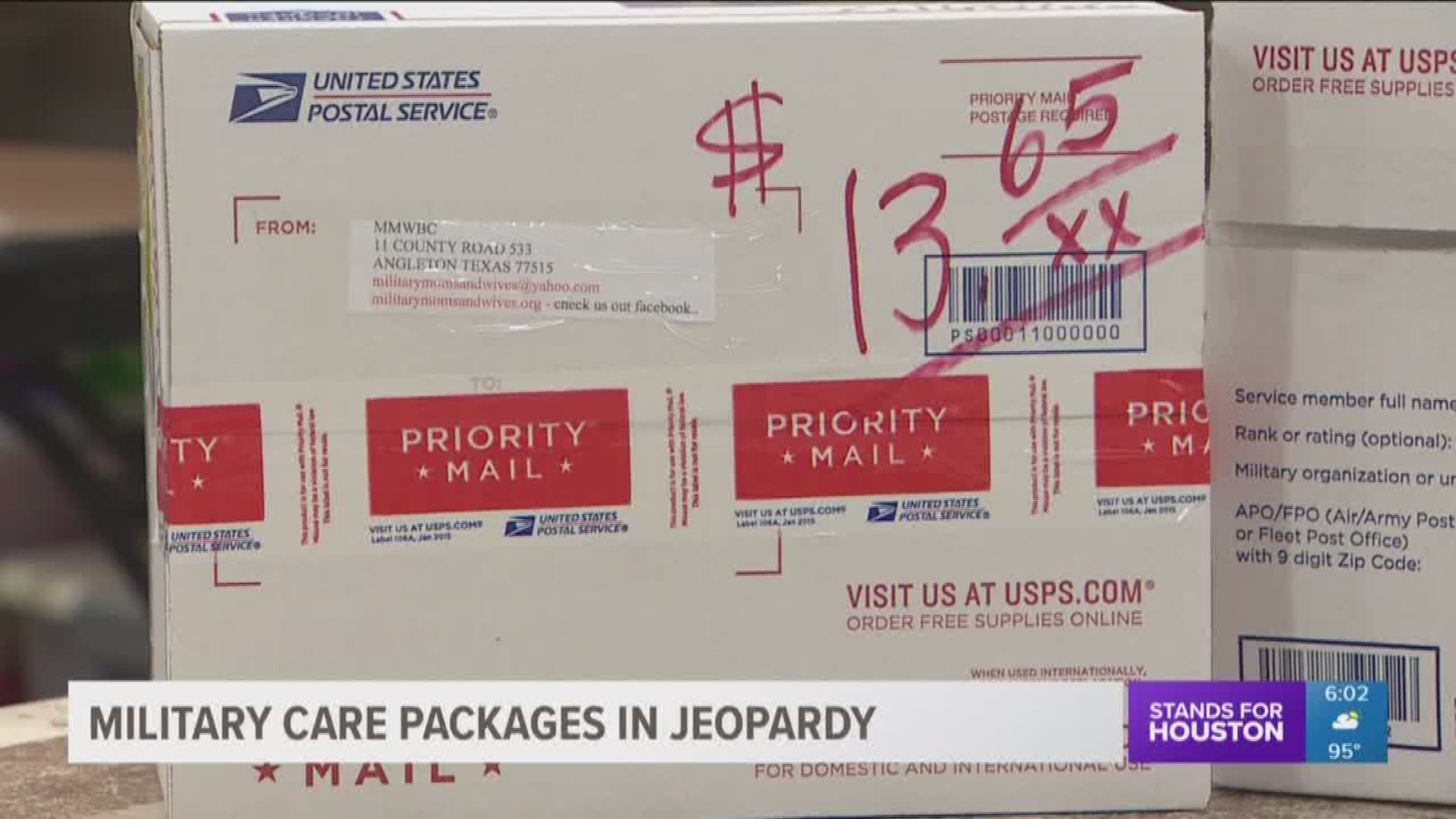 A group of moms who pack and send military supplies to soldiers say they can no longer afford to send as many packages due to the lack of monetary donations. 