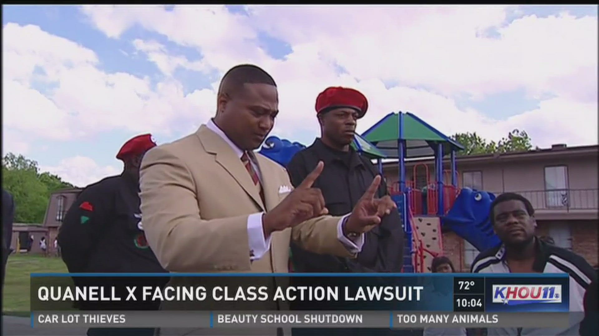 A group demonstrated and asked for a federal investigation of Houston-based activist Quanell X.