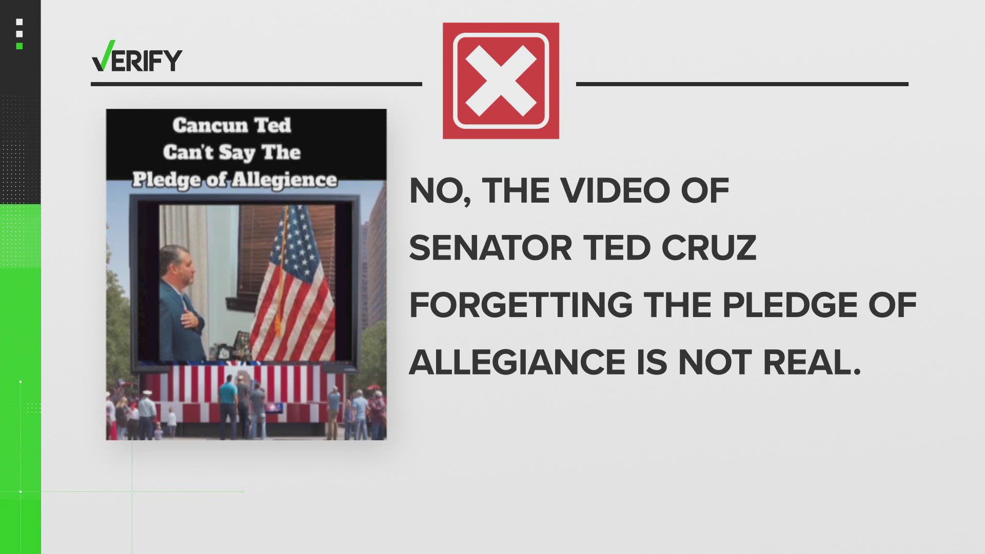 A viral video appearing to show Sen. Ted Cruz forgetting some of the words to the Pledge of Allegiance has been altered.