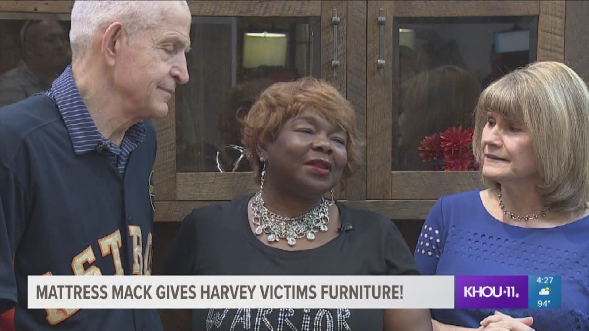 Mattress Mack gave nearly three dozen Harvey victims thousands of dollars worth of free furniture.