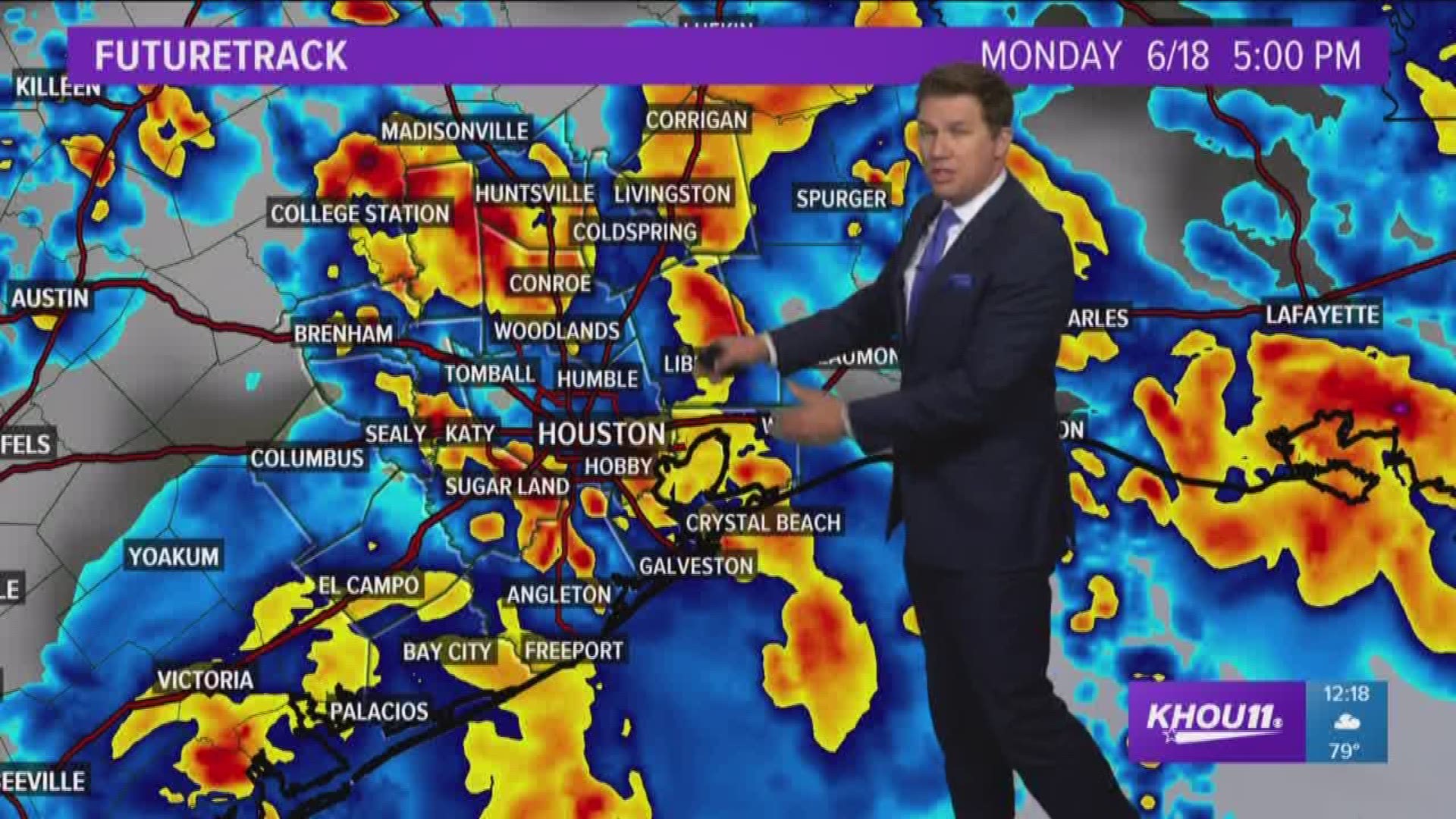 Houston Forecast for Monday afternoon