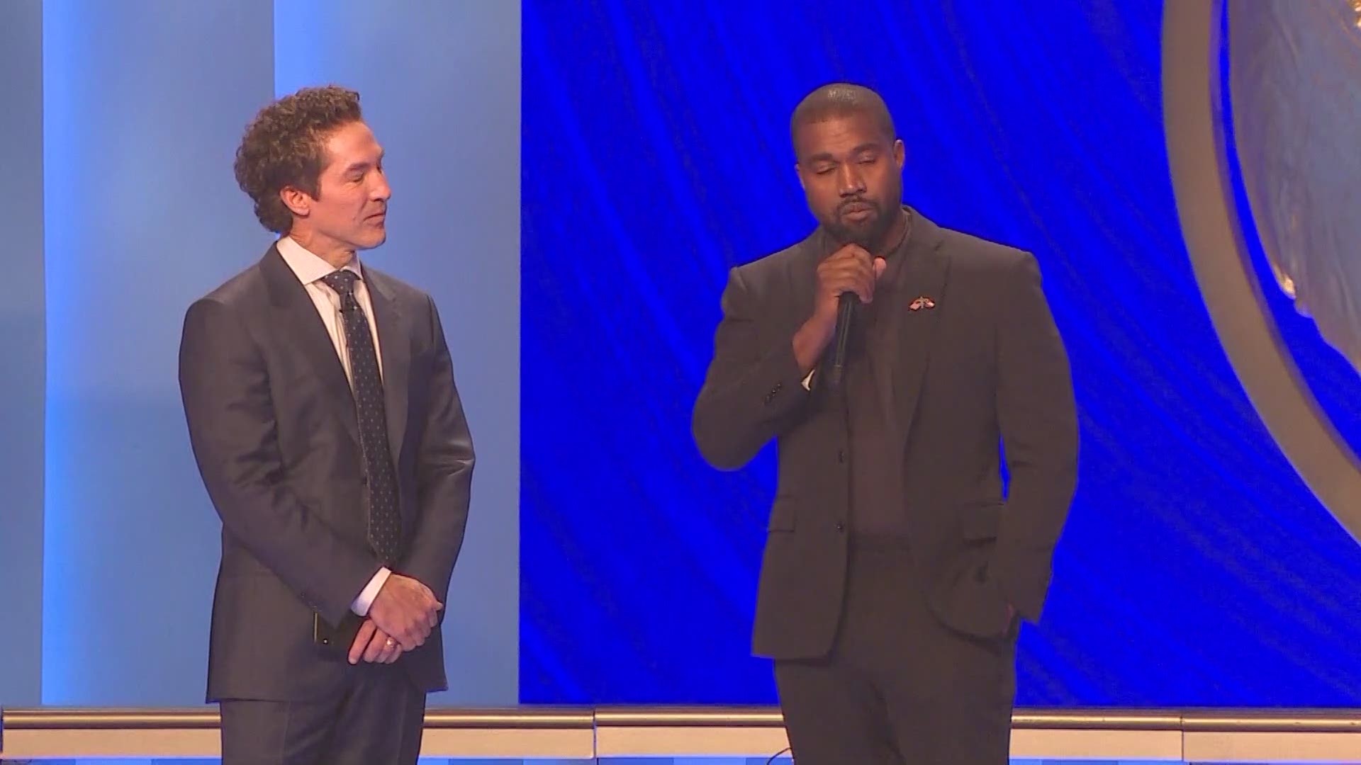 Kanye West attended the 11 a.m. service at Lakewood Church on Nov. 17. He took the stage with Pastor Joel Osteen to talk about his spiritual transformation.